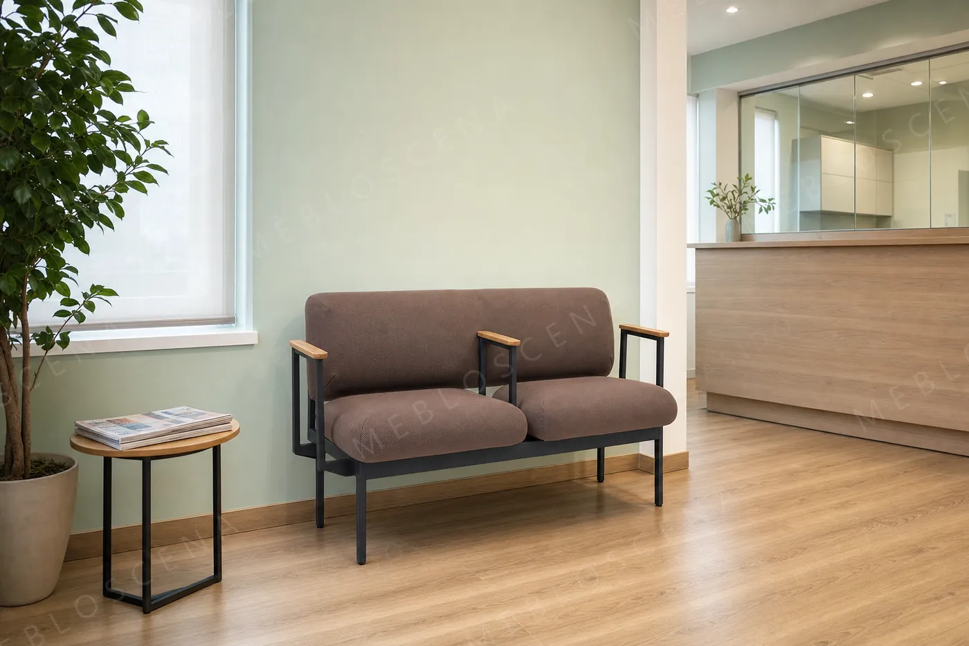Sofa BEJOT Fora Care w poczekalni kliniki dentystycznej
