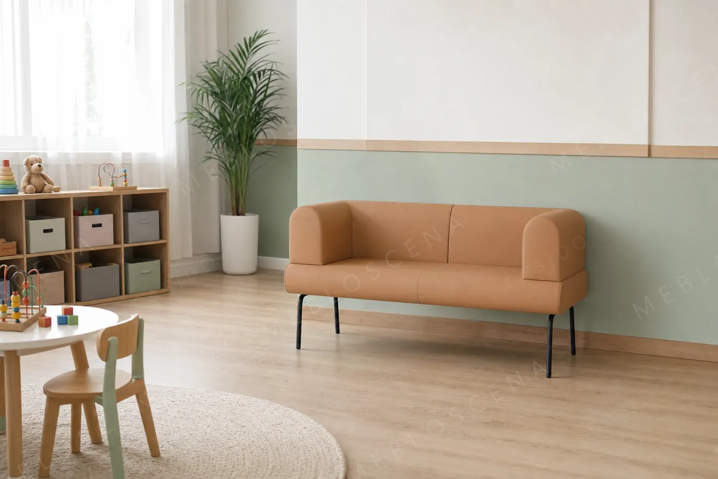 Sofa BEJOT Linje w poczekalni kliniki dziecięcej